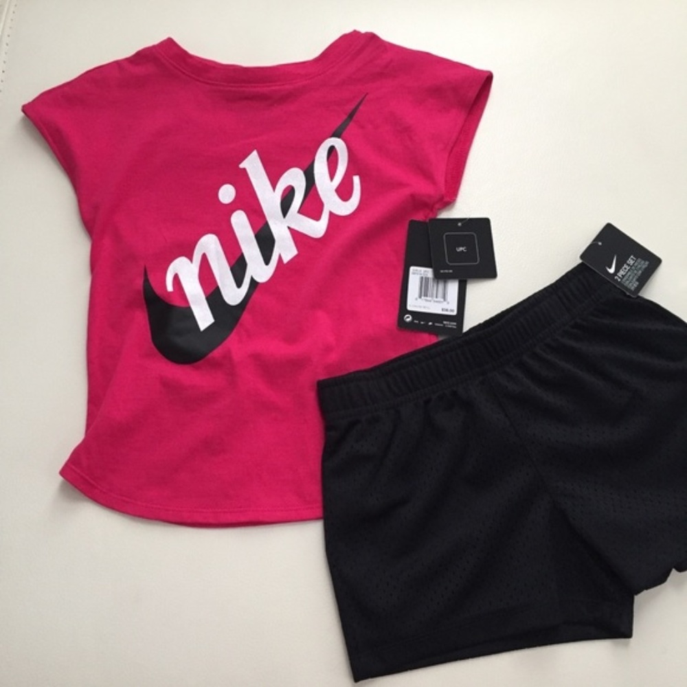 Nike two pieces cute pink girl shorts tee set 6242 - Picture 2 of 5